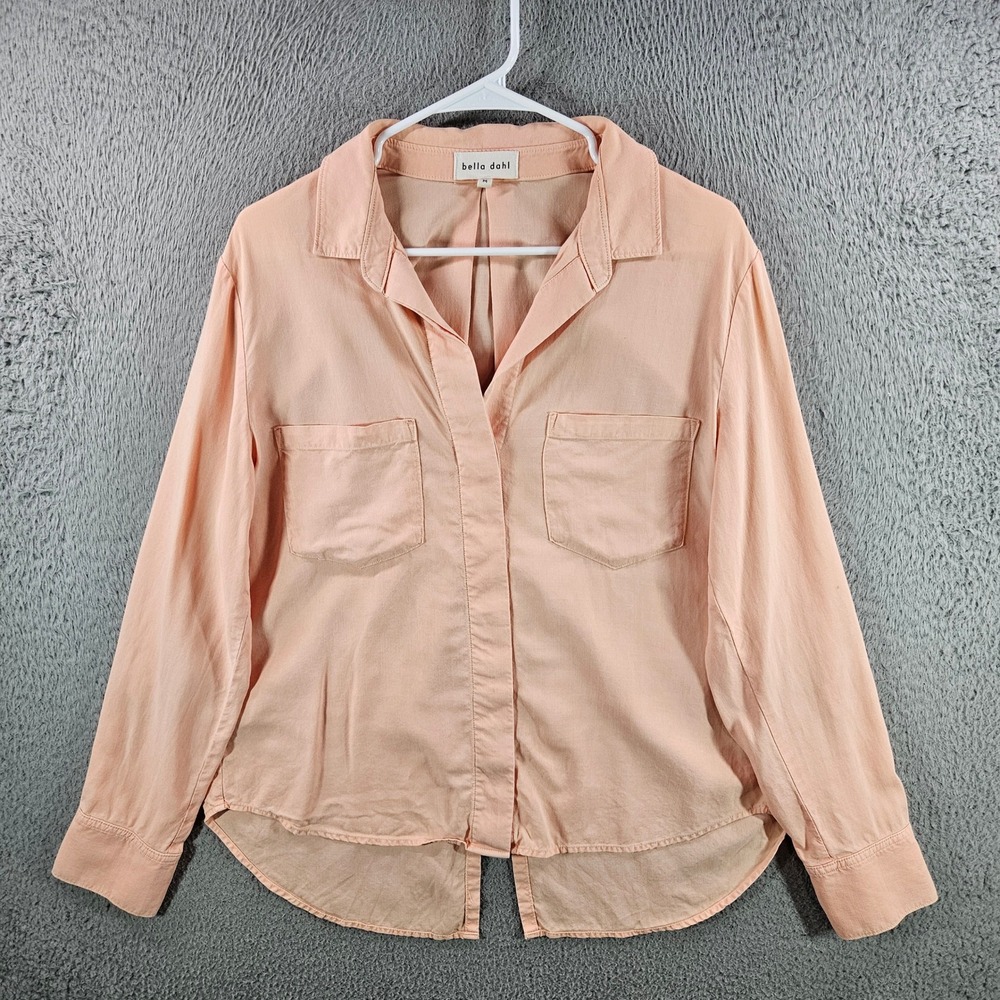 Bella Dahl Peach Tencel Lyocell Split Back Button Down Shirt Size M